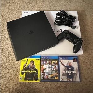 Sony PlayStation Console with Games, DualShock Controller with charging stand